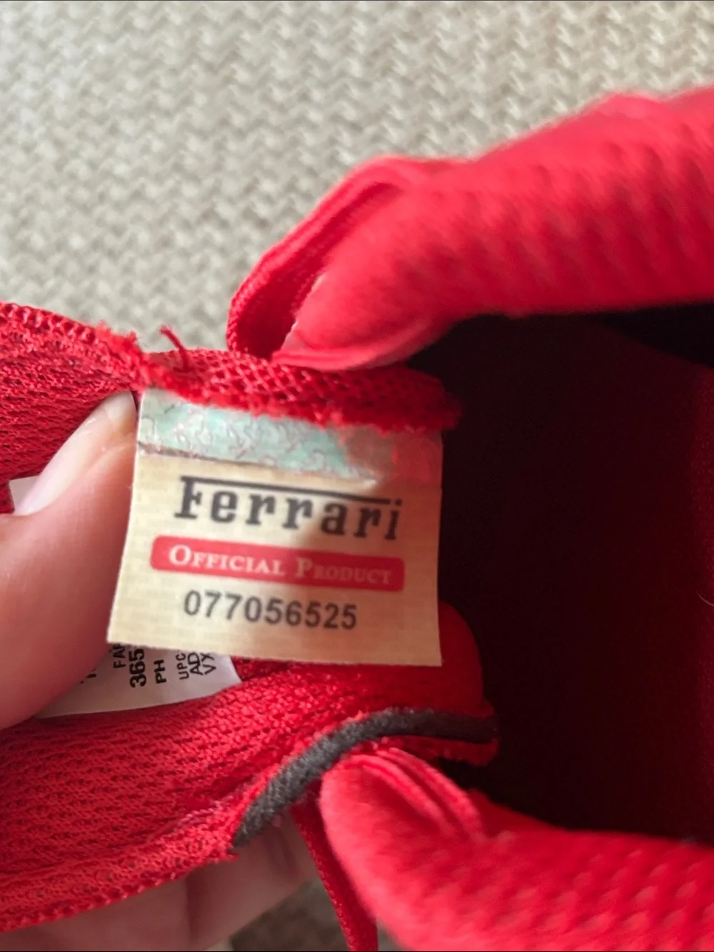 Puma Kids Roma Red & White Sneakers with Ferrari Shield